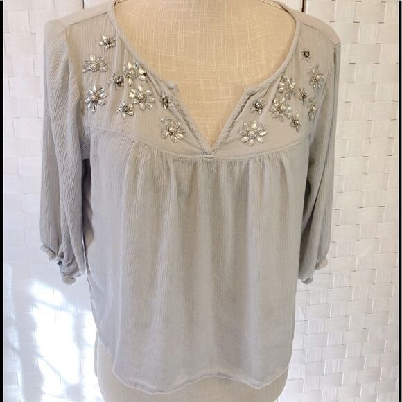Abercrombie & Fitch Light blue boho top - Picture 1 of 5